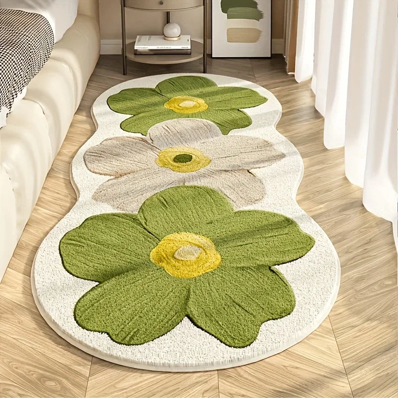 0.4-Inch Plush Floral Accent Rug