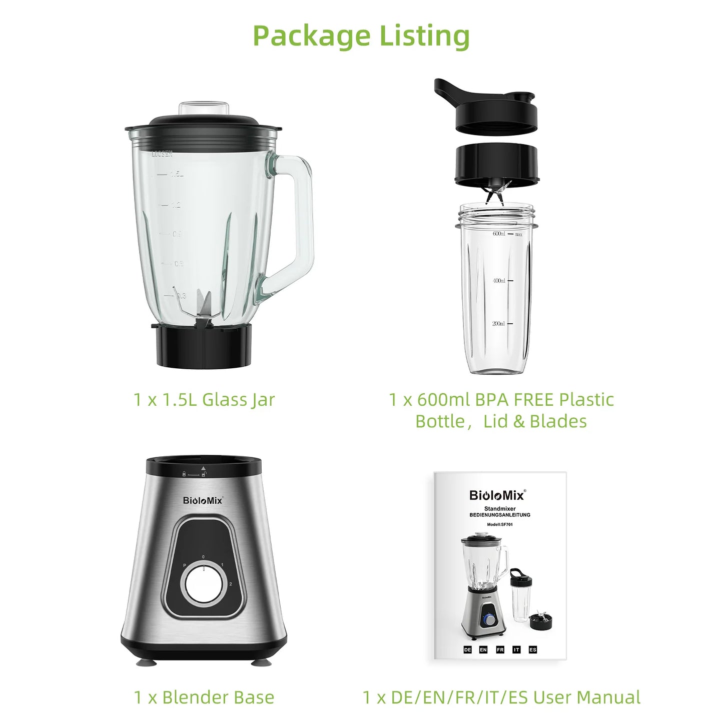 1.5-Liter 1,300-Watt Smoothie Blender