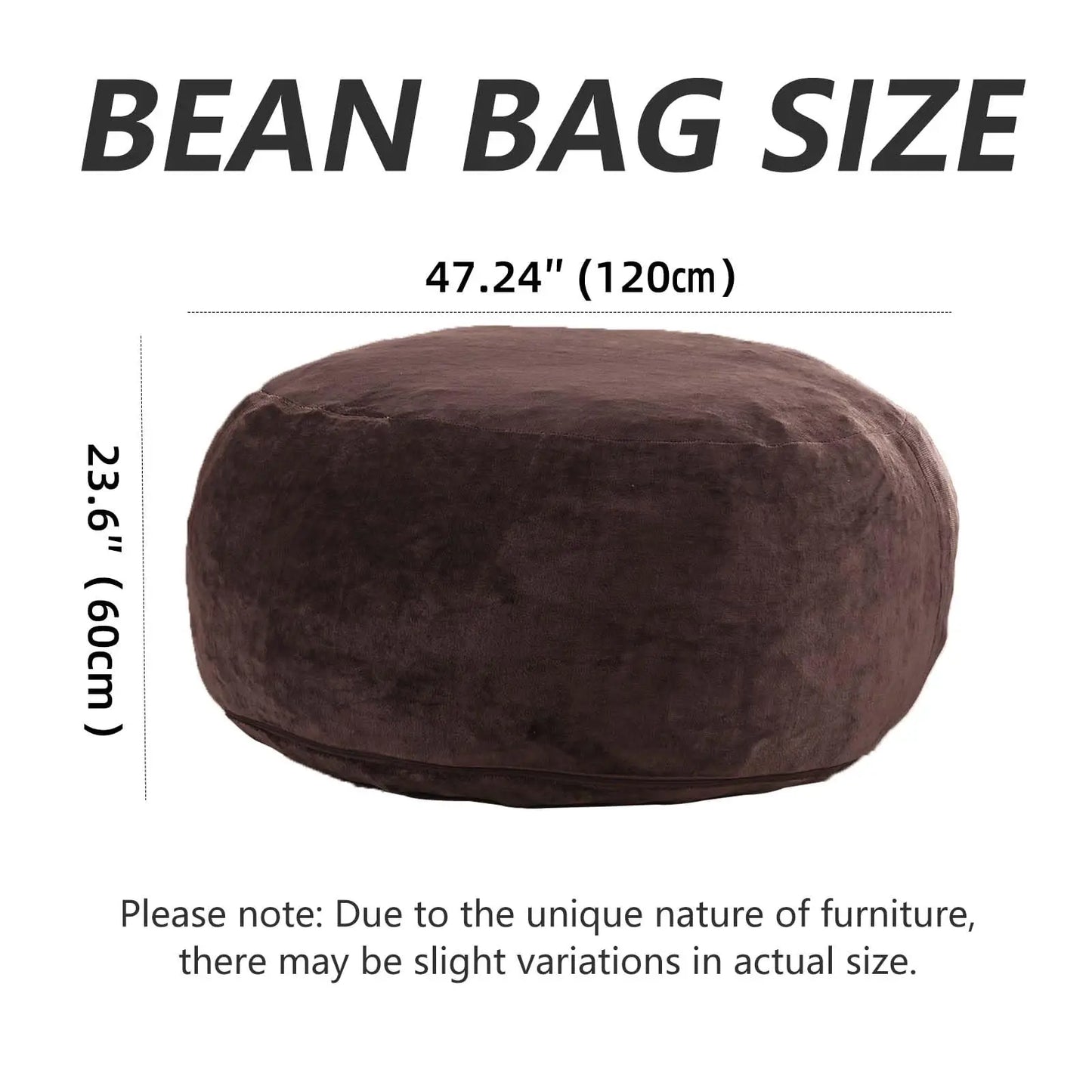 39.4 x 39.4 x 23.6-Inch Memory Foam Beanbag Chair