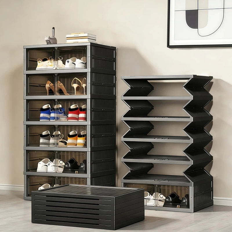 3/6-Layer Foldable Clear-Front Shoe Organizer