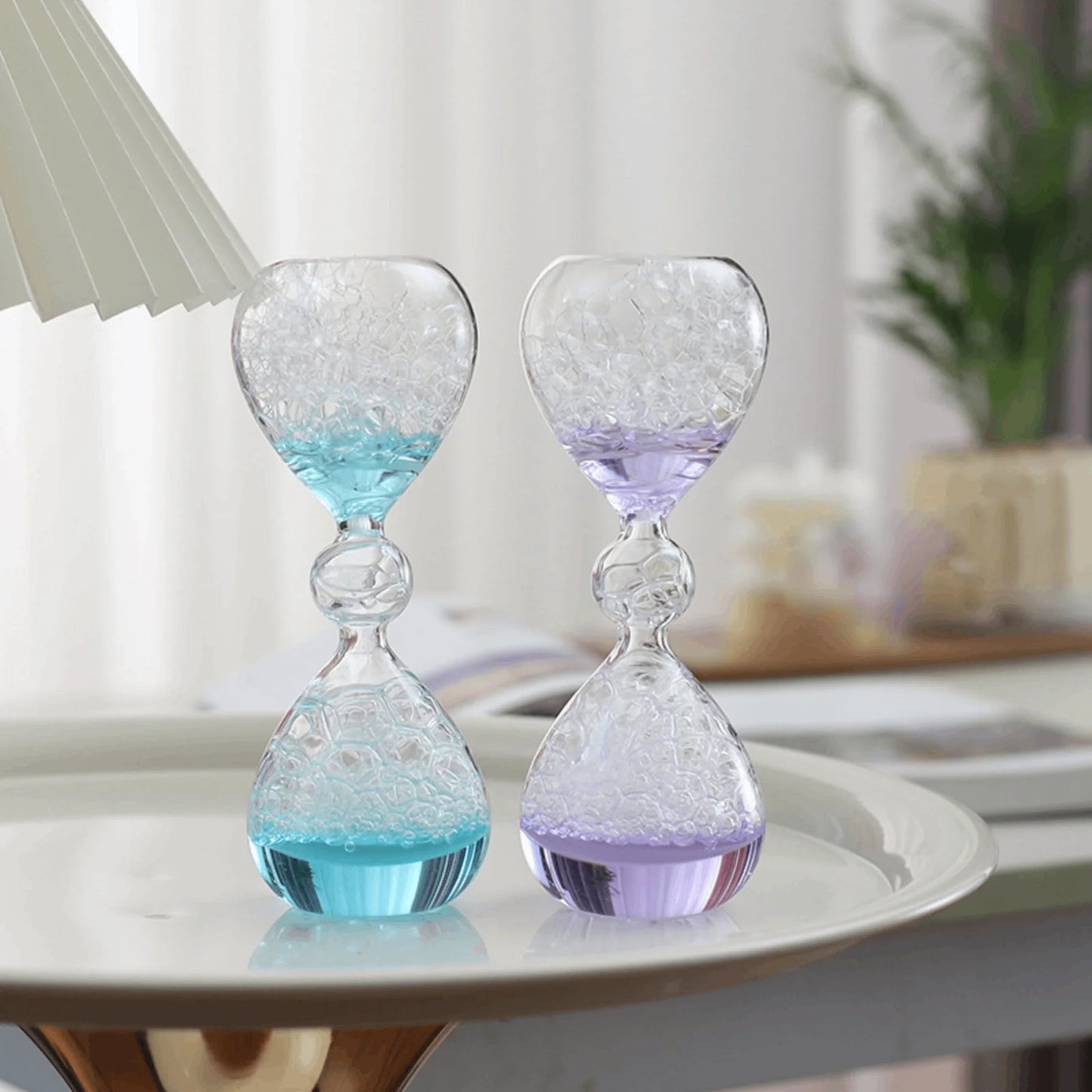 Crystal Bubble Hourglass Decor