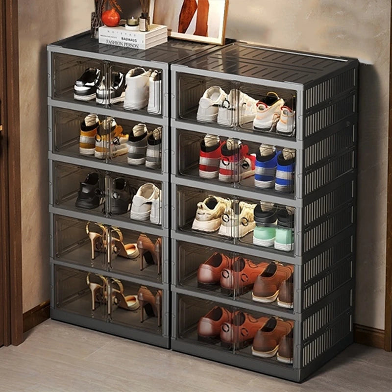 3/6-Layer Foldable Clear-Front Shoe Organizer