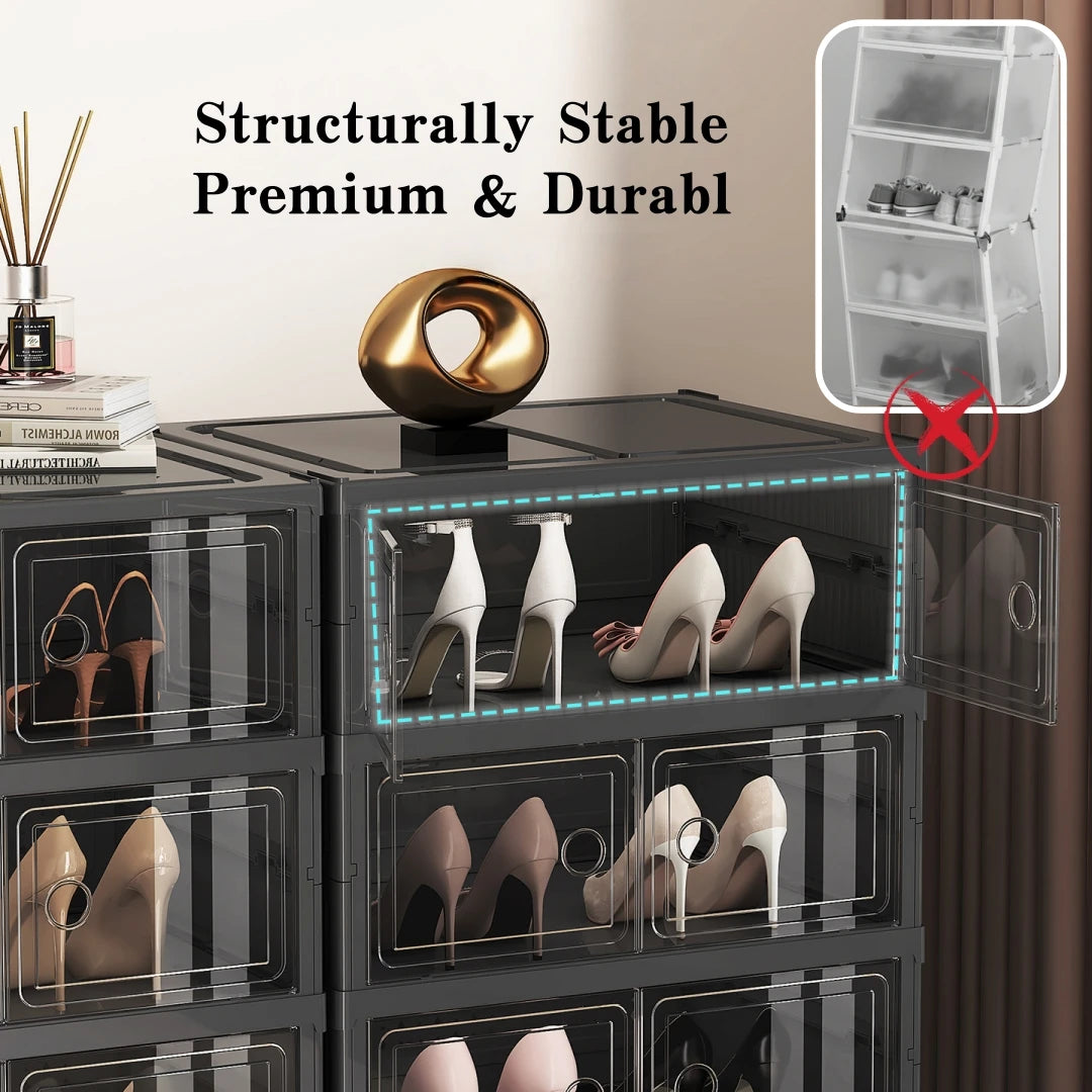 3/6-Layer Foldable Clear-Front Shoe Organizer