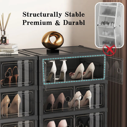 3/6-Layer Foldable Clear-Front Shoe Organizer