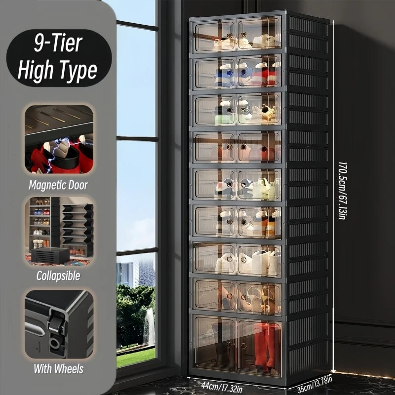 3/6-Layer Foldable Clear-Front Shoe Organizer