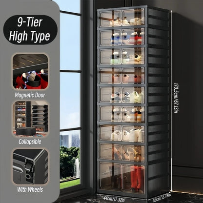 3/6-Layer Foldable Clear-Front Shoe Organizer