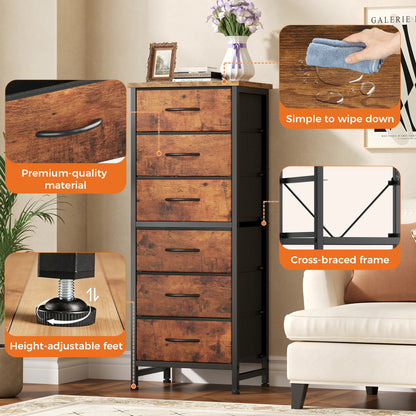 Six-Drawer Fabric Storage Dresser