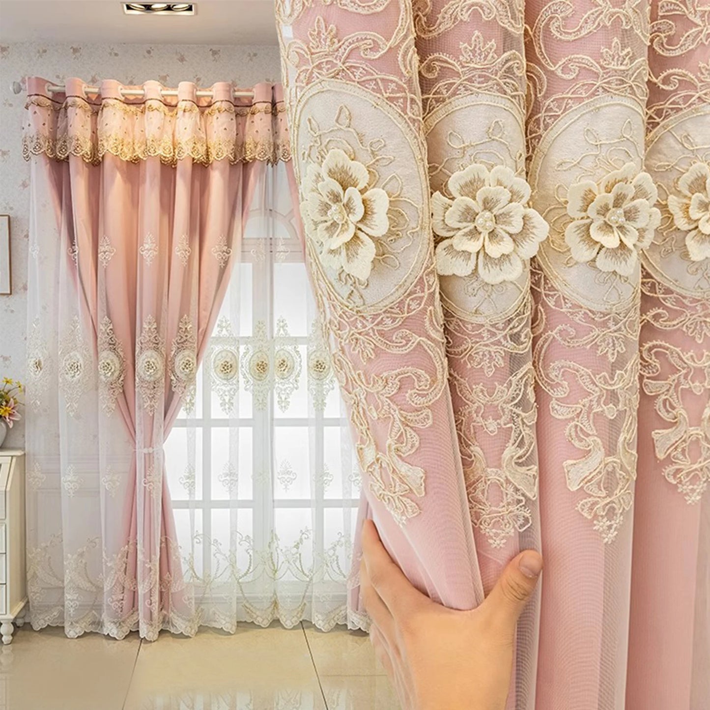 Embroidered Chenille Blackout Curtains