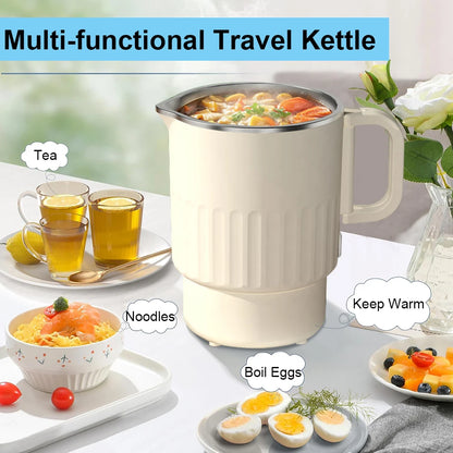 1-Liter Portable Electric Kettle with Steaming Rack