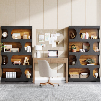 71-Inch 4-Tier S-Shaped Bookcase