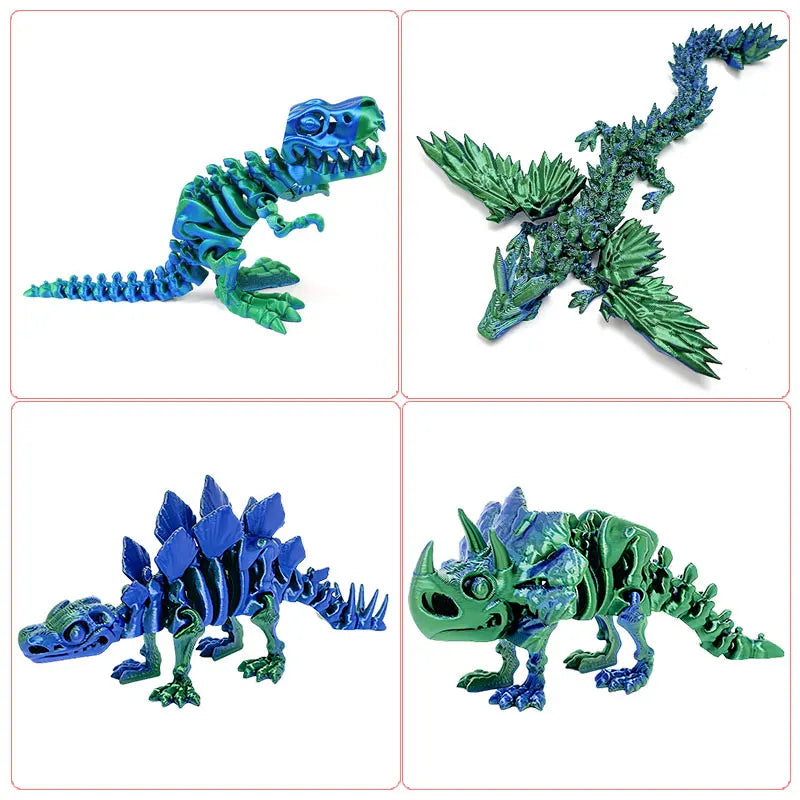 Articulated 3D-Printed Dragon Figurine