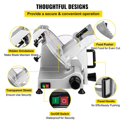 Adjustable 8/10-Inch Electric Meat Slicer