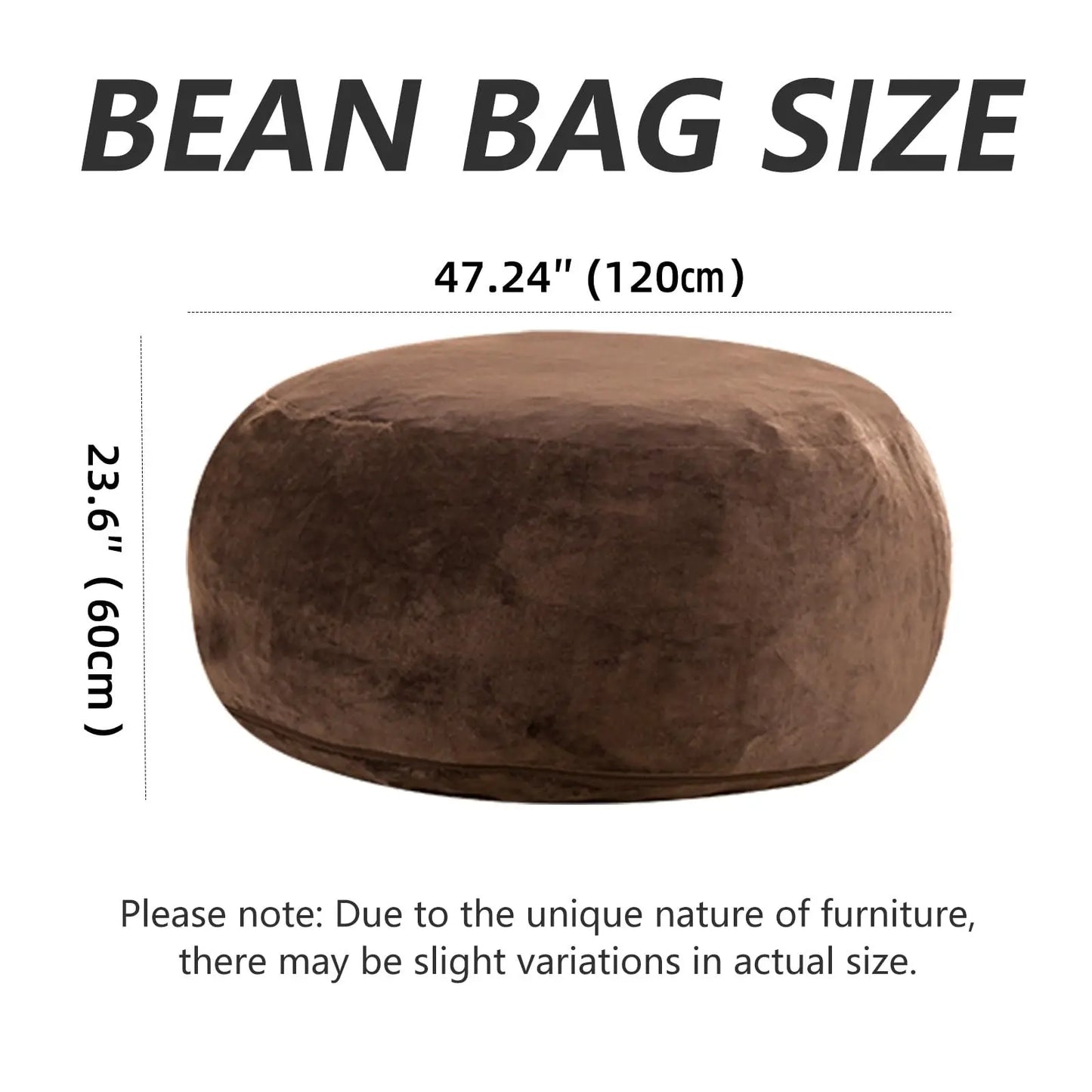 39.4 x 39.4 x 23.6-Inch Memory Foam Beanbag Chair