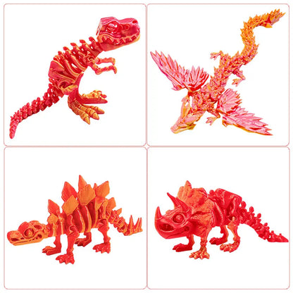 Articulated 3D-Printed Dragon Figurine