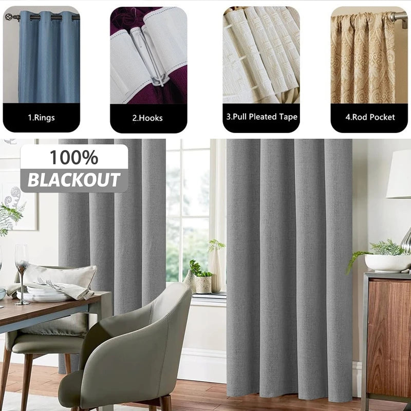 137.8-Inch Solid Blackout Curtain