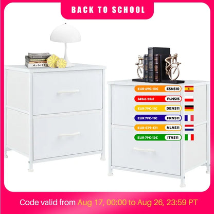 Set of 2 Fabric-Drawer Storage Cabinets