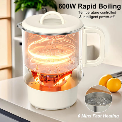 1-Liter Portable Electric Kettle with Steaming Rack