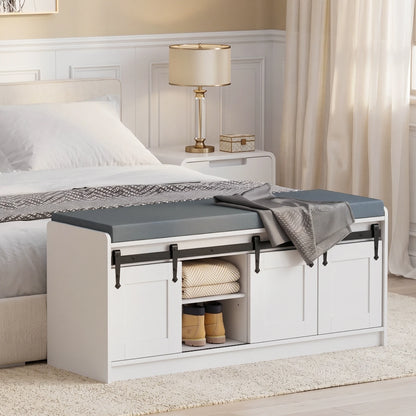 41.7-Inch Shoe Storage Bench with Cushioned Seat