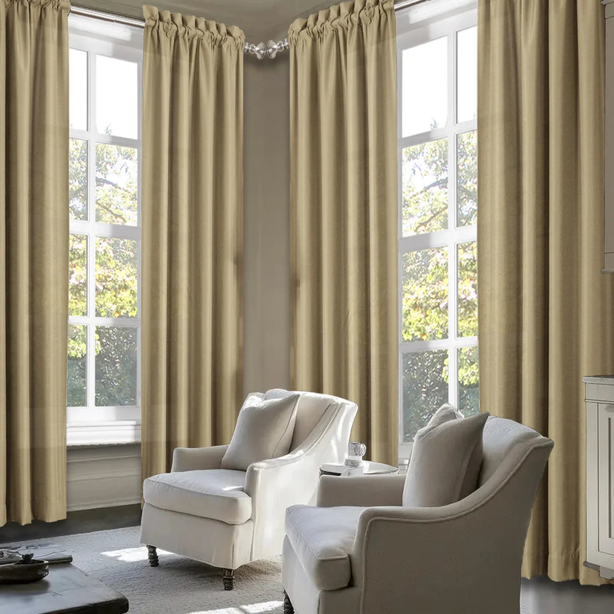 Set of 4 Light-Filtering Rod-Pocket Curtains