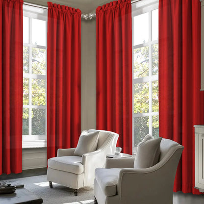 Set of 4 Light-Filtering Rod-Pocket Curtains