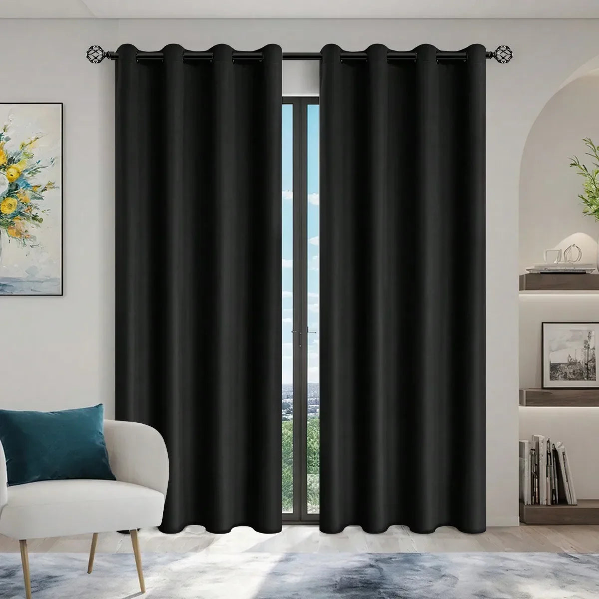 Solid Blackout Grommet Curtain