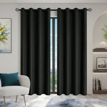 Solid Blackout Grommet Curtain