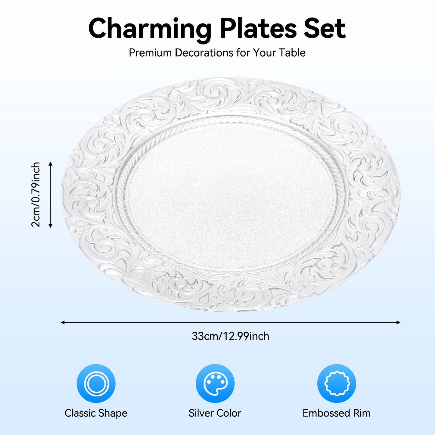 Set of 100 Round Charger Plates