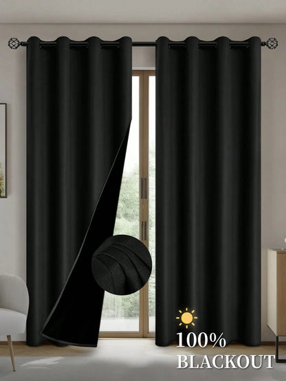 Solid Blackout Grommet Curtain