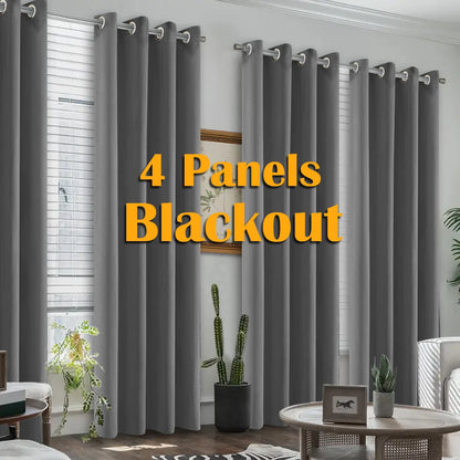 Set of 4 Thermal Blackout Curtains
