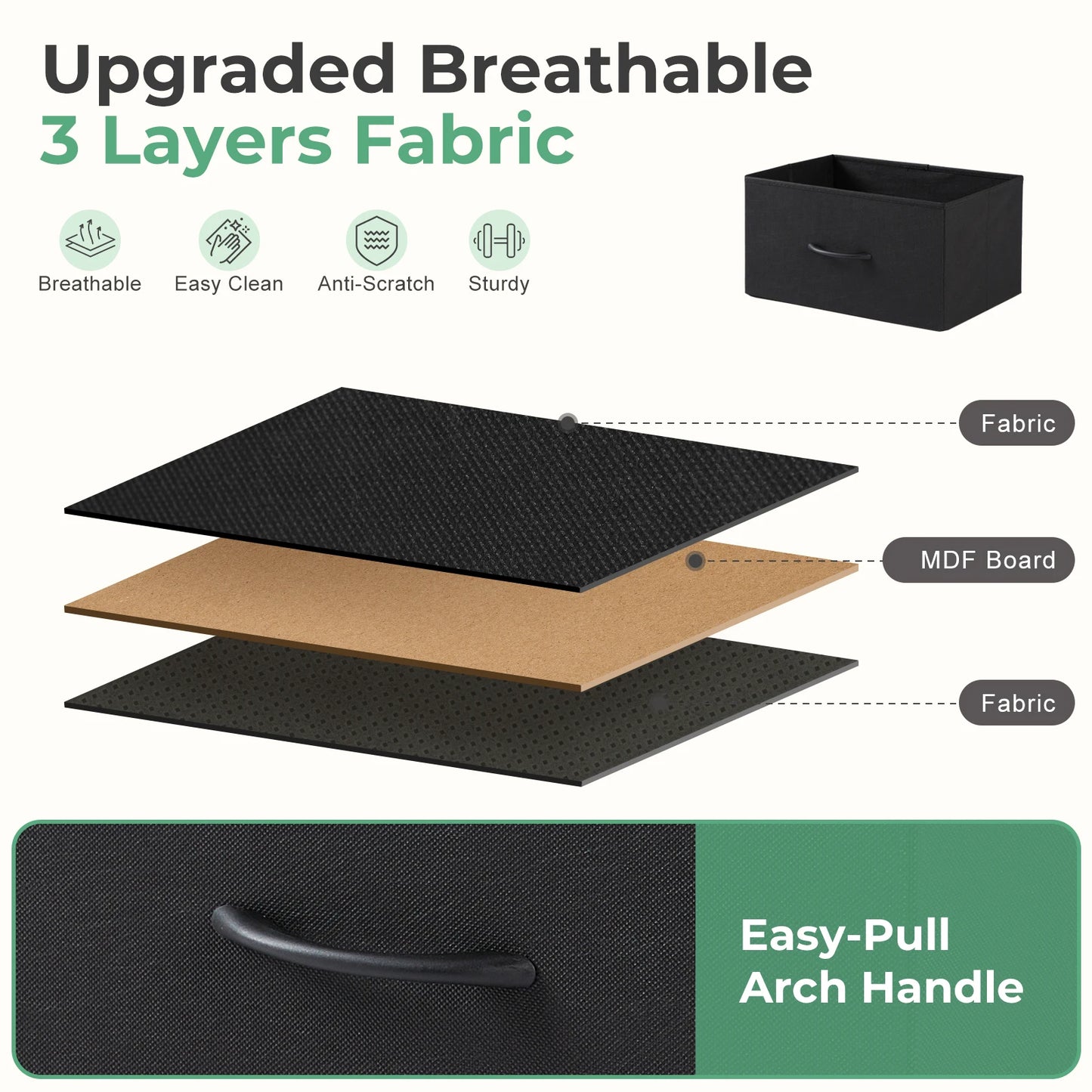 Set of 2 Fabric-Drawer Storage Cabinets