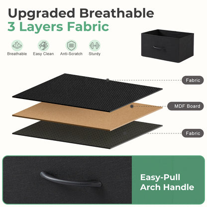 Set of 2 Fabric-Drawer Storage Cabinets
