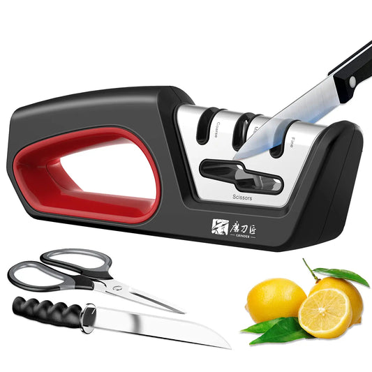 Four-Stage Knife and Scissor Sharpener