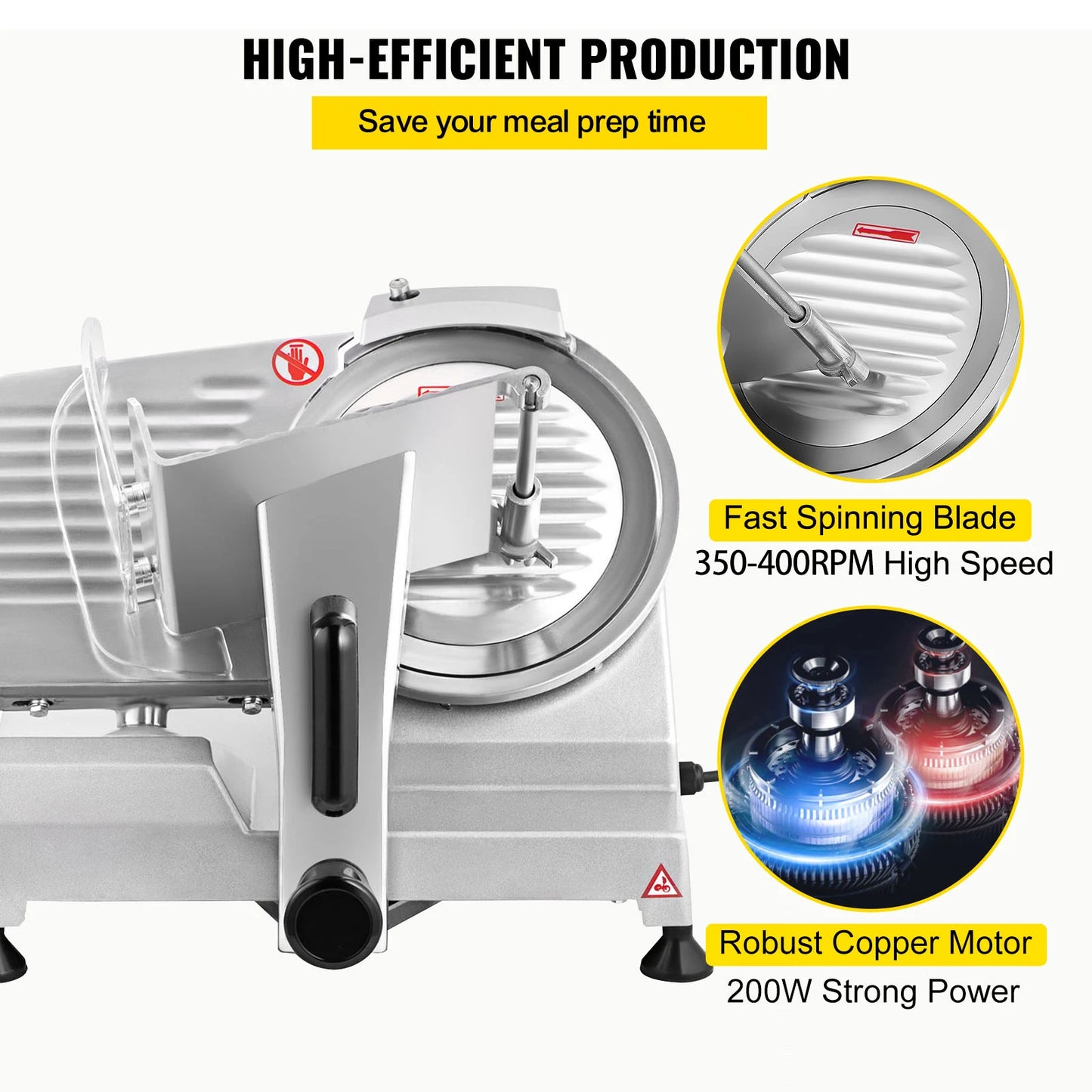 Adjustable 8/10-Inch Electric Meat Slicer