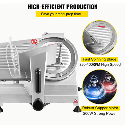 Adjustable 8/10-Inch Electric Meat Slicer