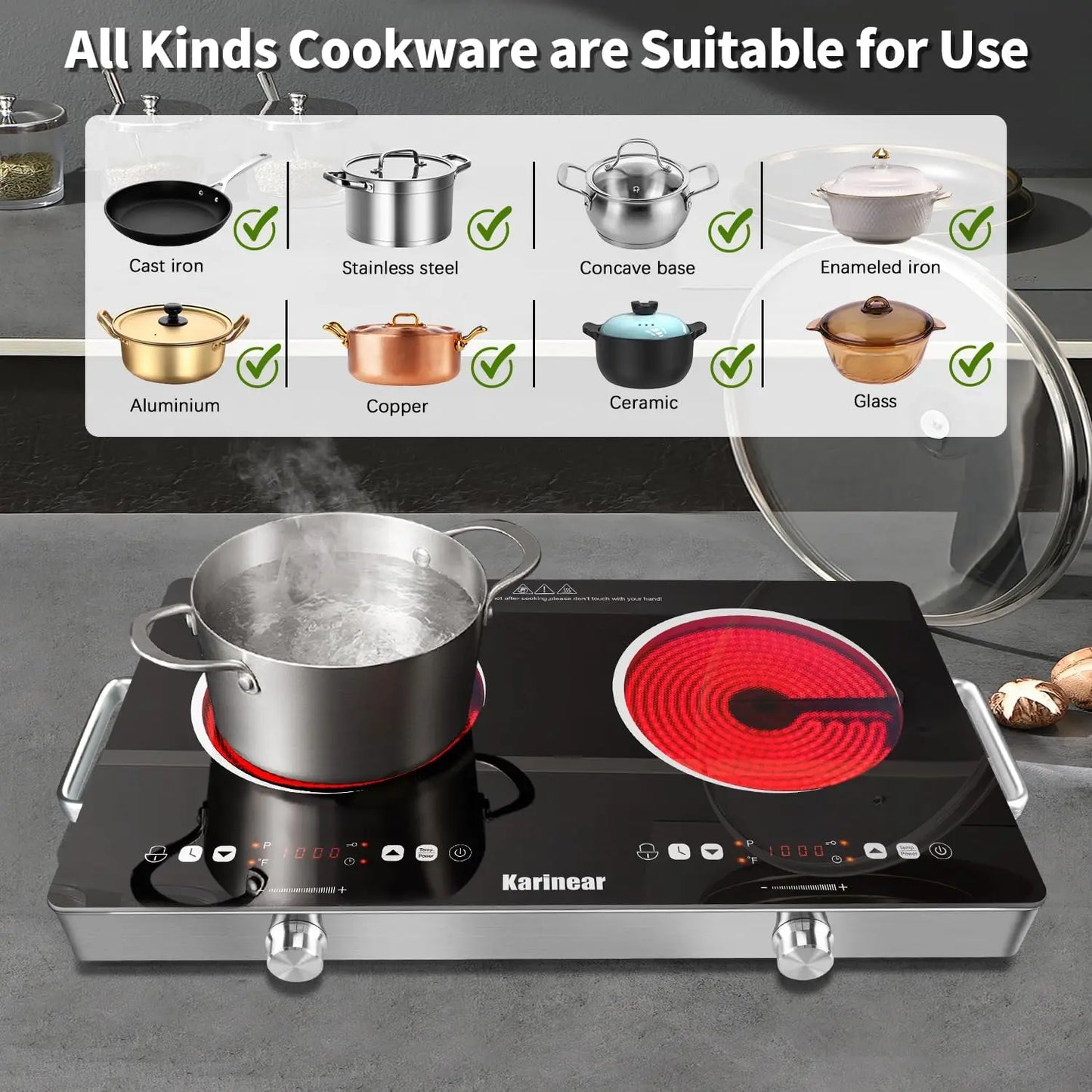 22-Inch Two-Zone 3,200-Watt Ceramic Cooktop