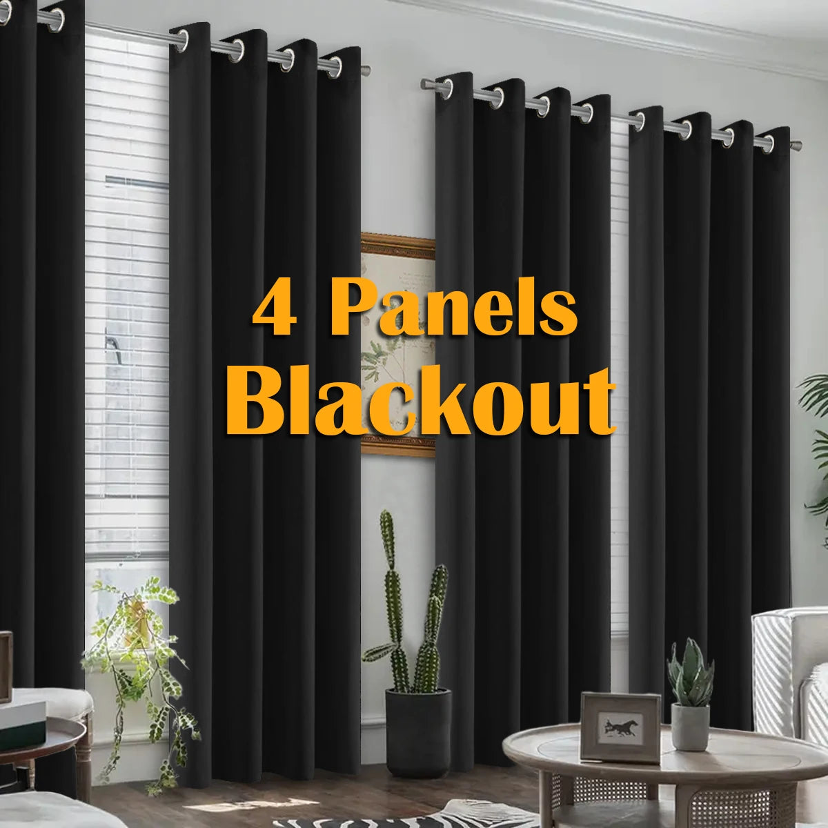 Set of 4 Thermal Blackout Curtains