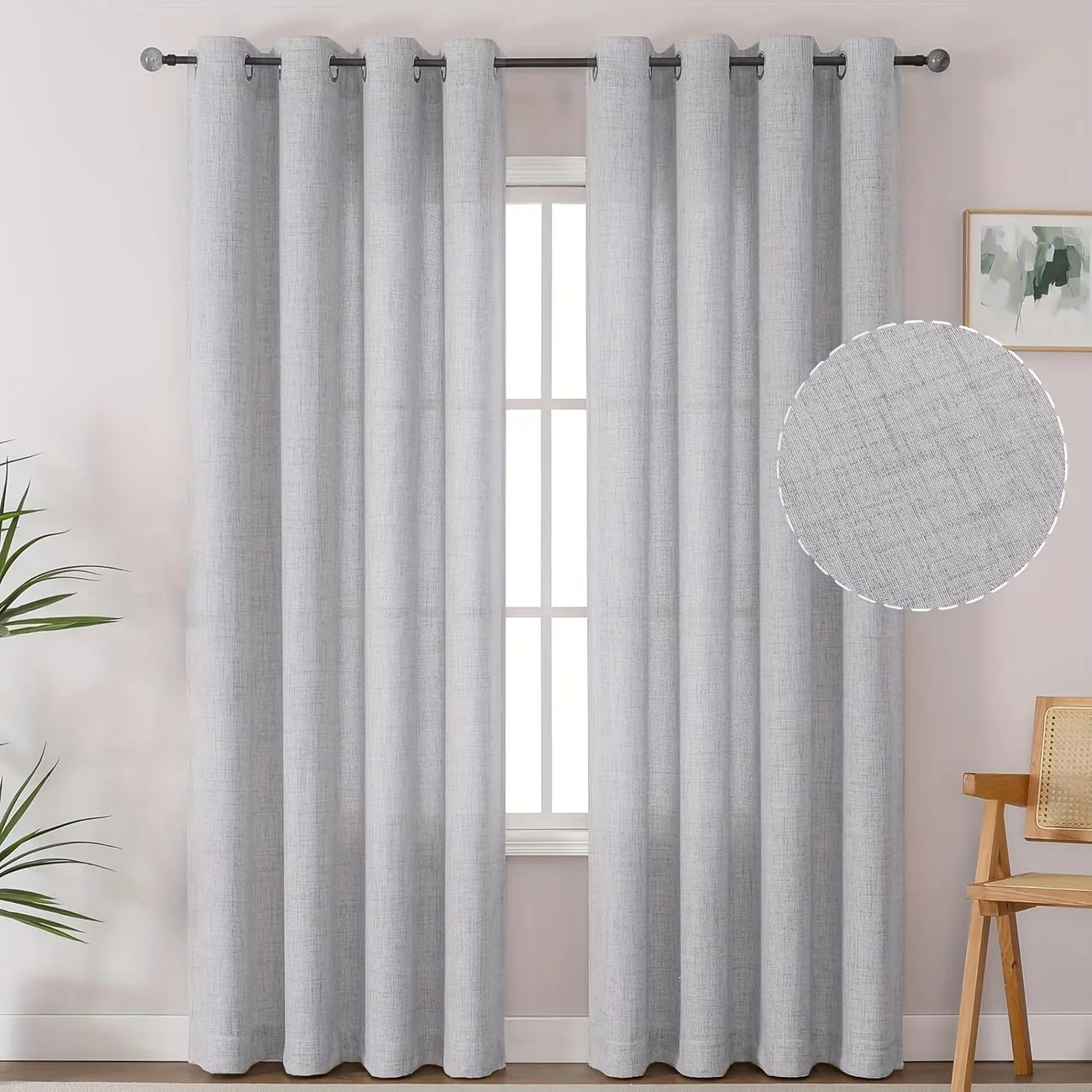 Linen-Style Sheer Curtain