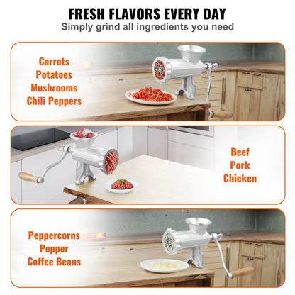Heavy-Duty Manual Cast-Iron Meat Grinder