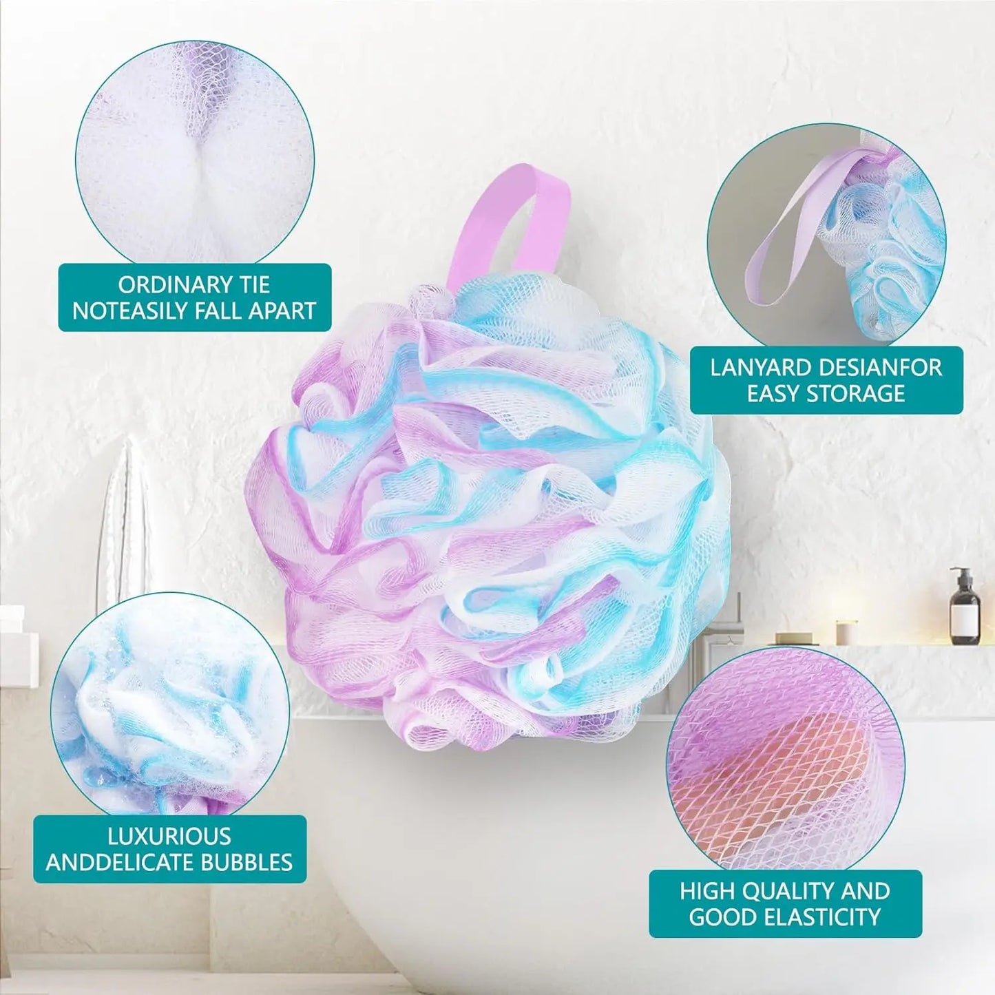 Set of 4 Large Exfoliating Loofah Sponges