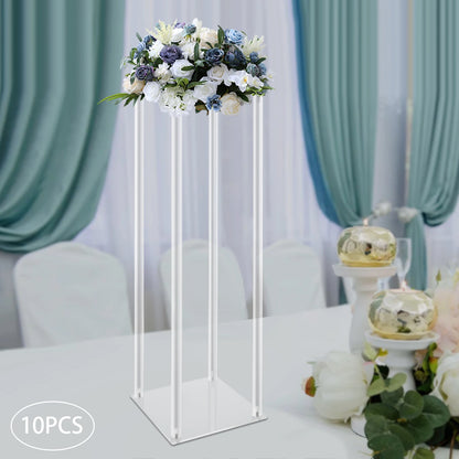 Set of 10 23.6-Inch Acrylic Flower Stands