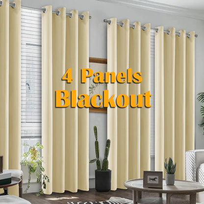 Set of 4 Thermal Blackout Curtains