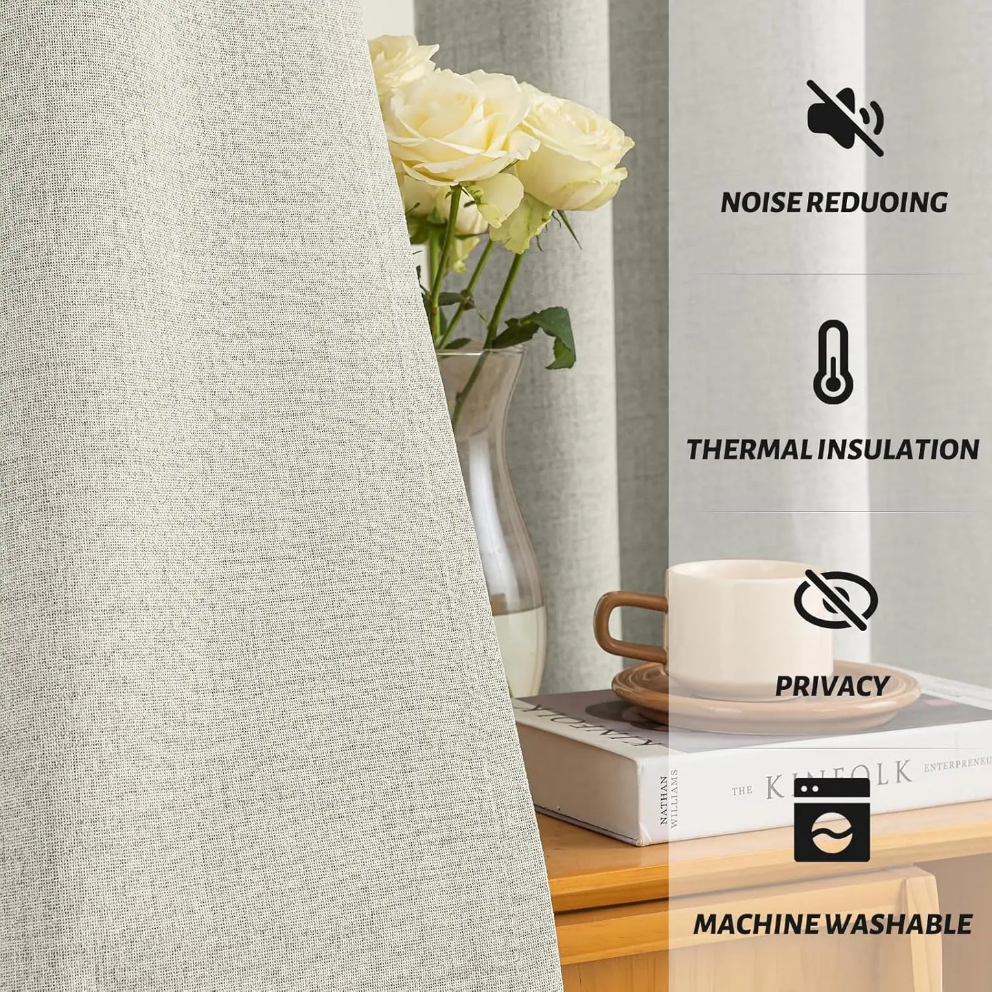 137.8-Inch Solid Blackout Curtain