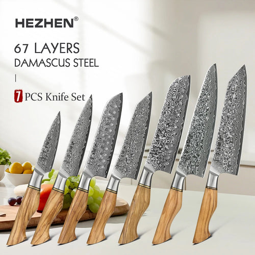 Damascus Steel Kitchen Knife Set