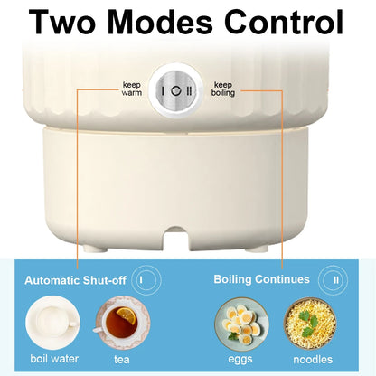 1-Liter Portable Electric Kettle with Steaming Rack