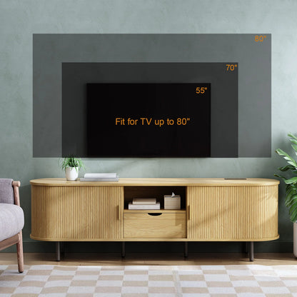 69-Inch TV Stand with Power Outlet and Storage