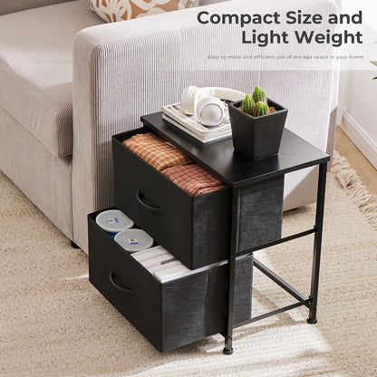 Set of 2 Fabric-Drawer Storage Cabinets