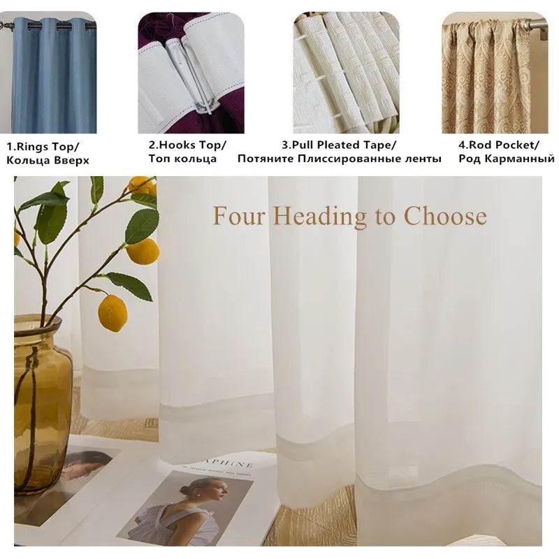122-Inch White Sheer Curtain