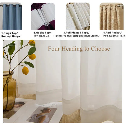 122-Inch White Sheer Curtain