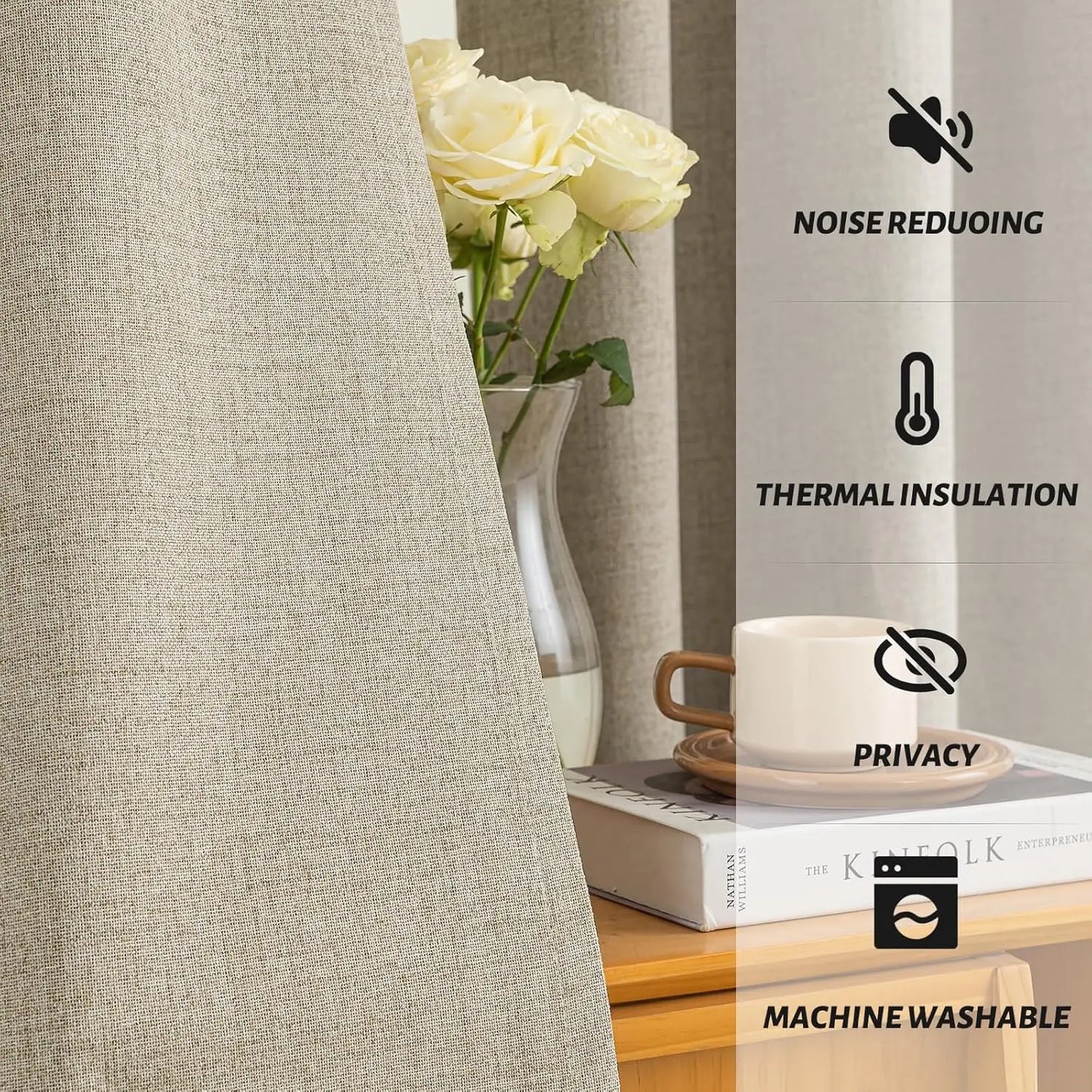 137.8-Inch Solid Blackout Curtain