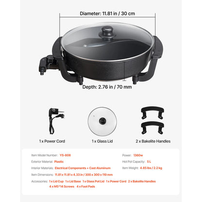 5-Liter Dual-Flavor Electric Hot Pot